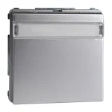 Розетка Schneider Electric MERTEN AQUADESIGN IP44, скрытый монтаж, с заземлением, с крышкой, со шторками, алюминий