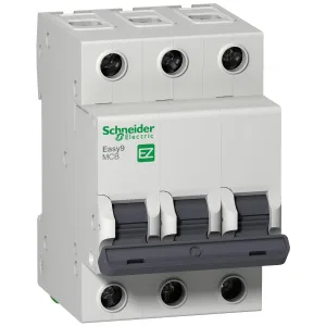Schneider Electric Easy9 EZ9F34363 Автоматический выключатель, 3 полюса, 63 A, характеристика C, 4,5 kA (ШНАЙДЕР) Schneider Electric Easy9 EZ9F34363 Автоматический выключатель, 3 полюса, 63 A, характеристика C, 4,5 kA (ШНАЙДЕР)