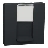 NU341754 SE UNICA MODULAR РОЗЕТКА компьютерная, RJ45, одиночная, кат. 6 STP, 2 модуля, АНТРАЦИТ