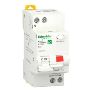 Schneider Electric Resi9 R9D25632 автоматический выключатель дифференциального тока (АВДТ) 32 А, 30 мА, тип AC, кривая C, 2 полюса (ШНАЙДЕР) Schneider Electric Resi9 R9D25632 автоматический выключатель дифференциального тока (АВДТ) 32 А, 30 мА, тип AC, кривая C, 2 полюса (ШНАЙДЕР)